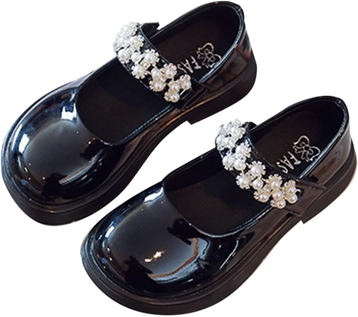 Girl's Mary Jane Dress Ballet Flats with Rhineston𝐞 Strap for Party Wedding School Toddler Patent Leather Loafers