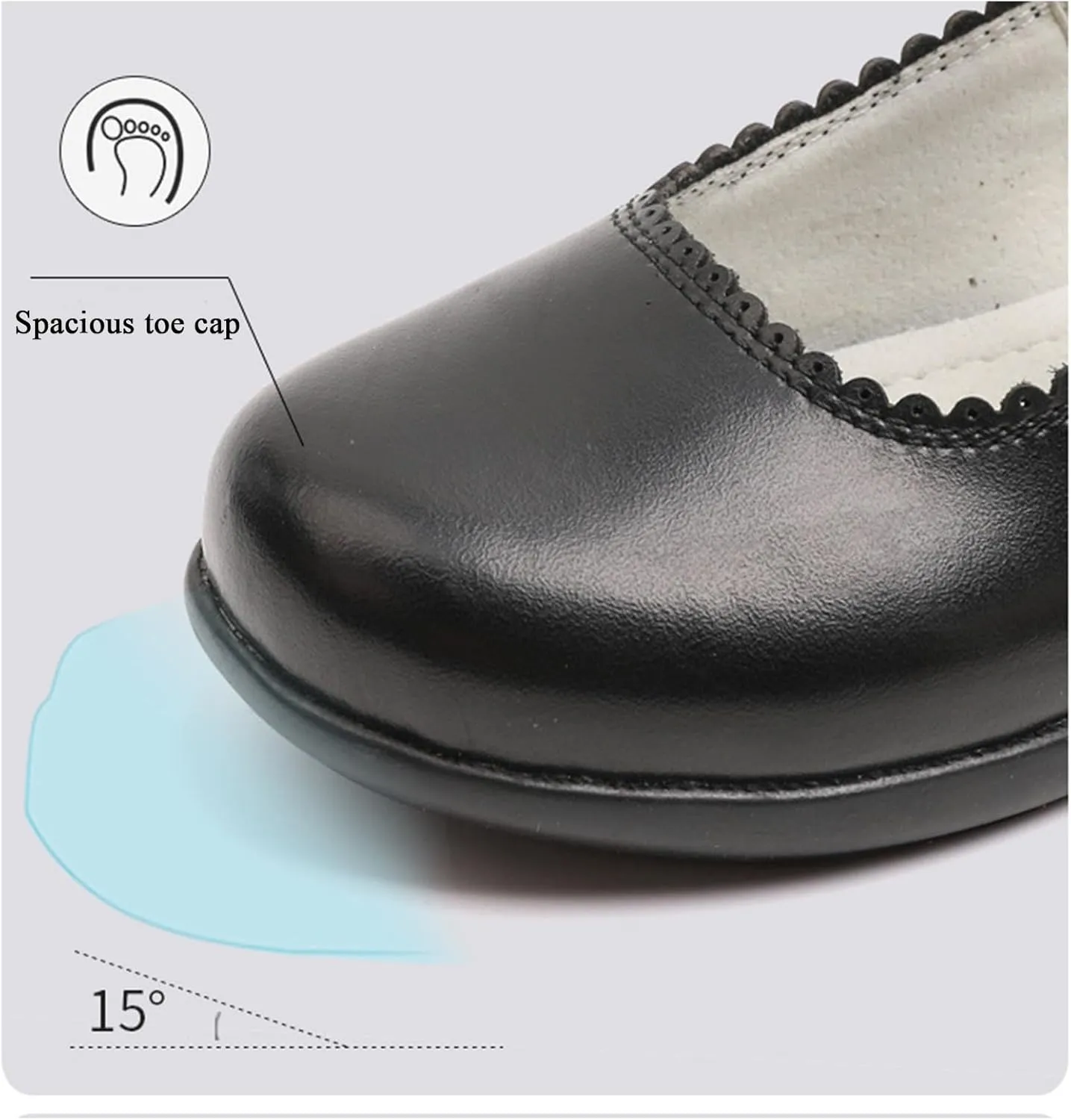 Girl's Mary Jane School niform Shoes Leather Ballet Flat Princess Strap Dress Shoes for Kids Pary Wedding