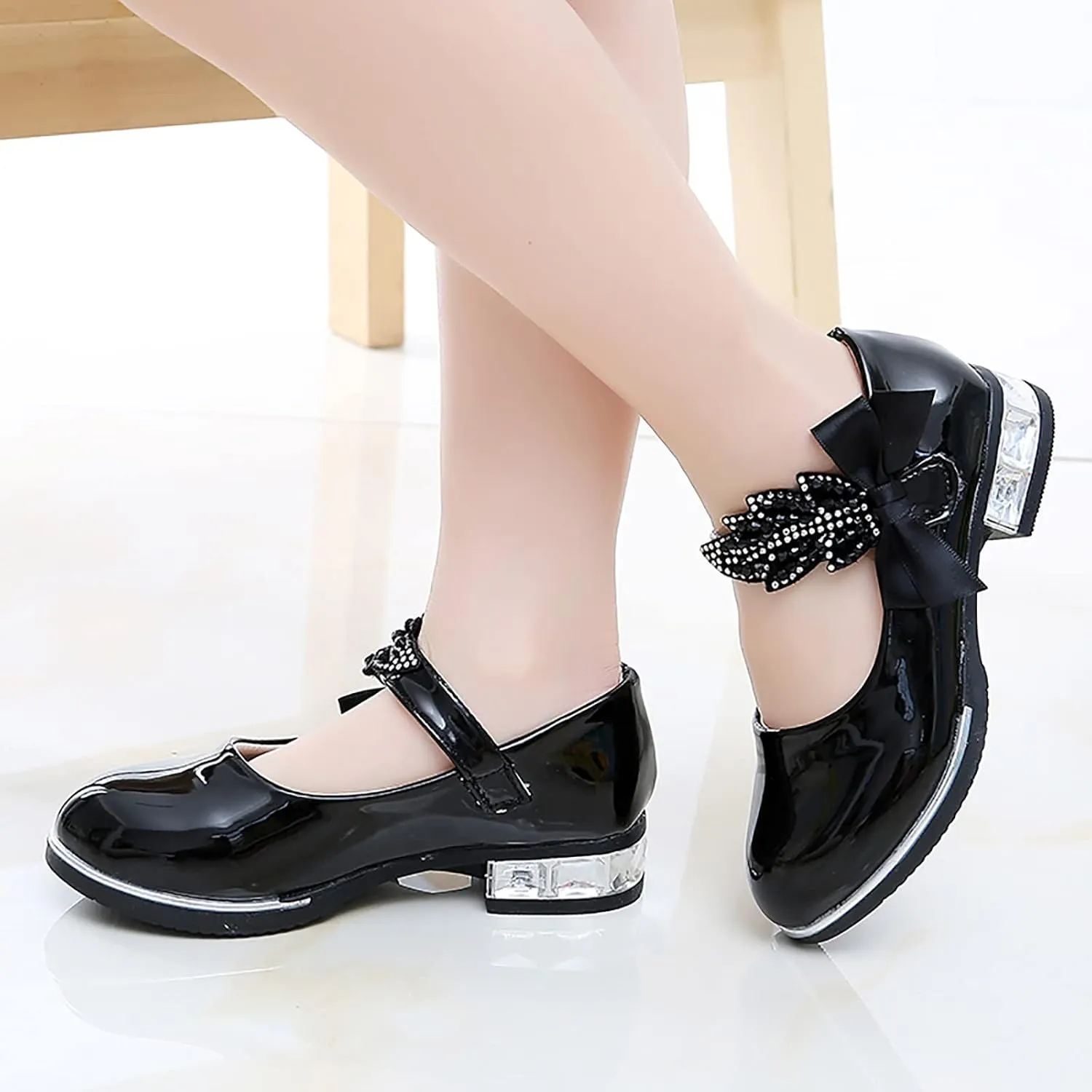 Girls Mary Jane Shoes Dress Shoes Flower Girl School Shoes Pump Patent Leather Shoes Low Heel Girls Dress up Shoes