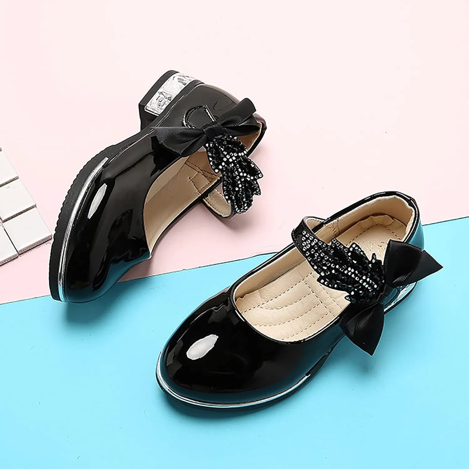 Girls Mary Jane Shoes Dress Shoes Flower Girl School Shoes Pump Patent Leather Shoes Low Heel Girls Dress up Shoes