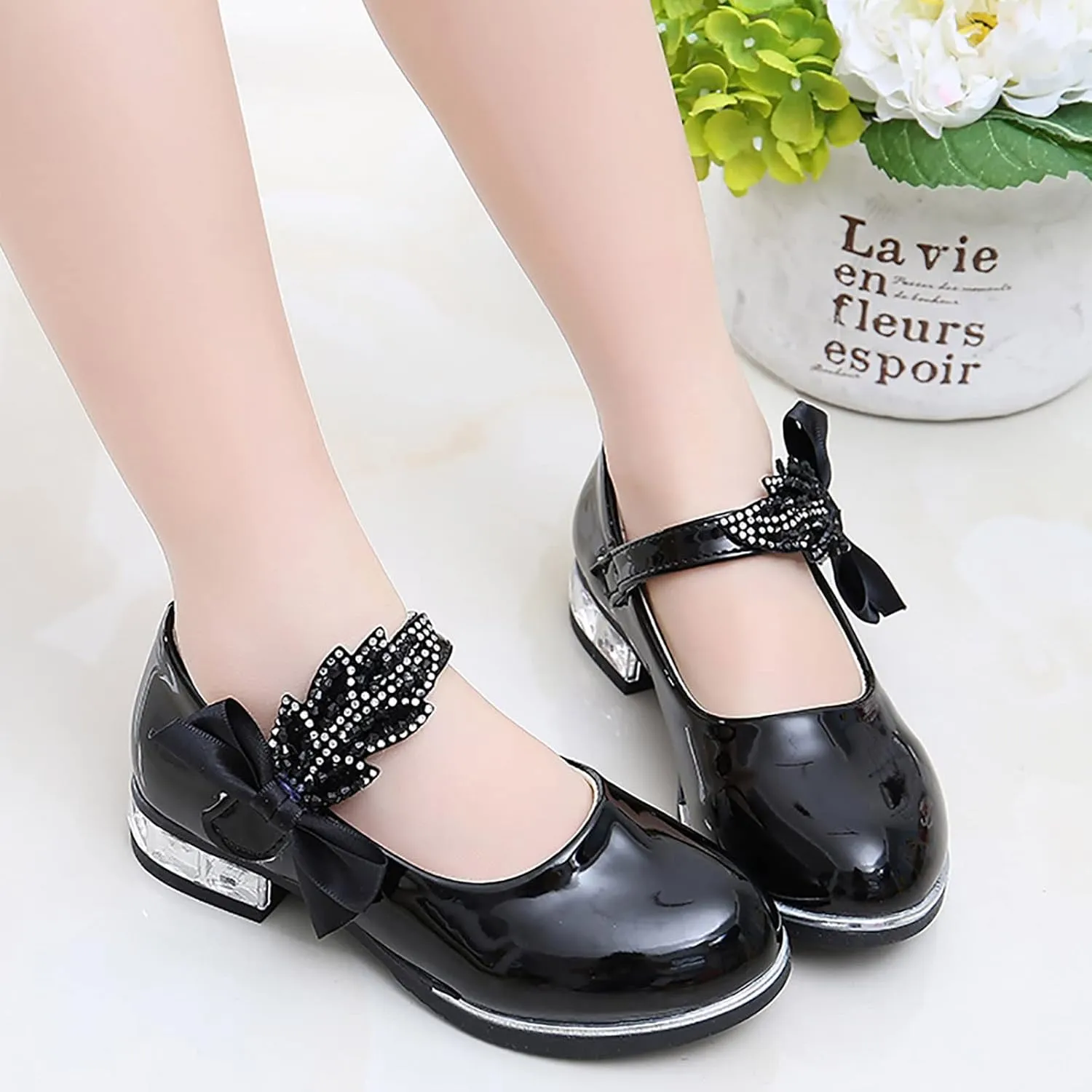Girls Mary Jane Shoes Dress Shoes Flower Girl School Shoes Pump Patent Leather Shoes Low Heel Girls Dress up Shoes