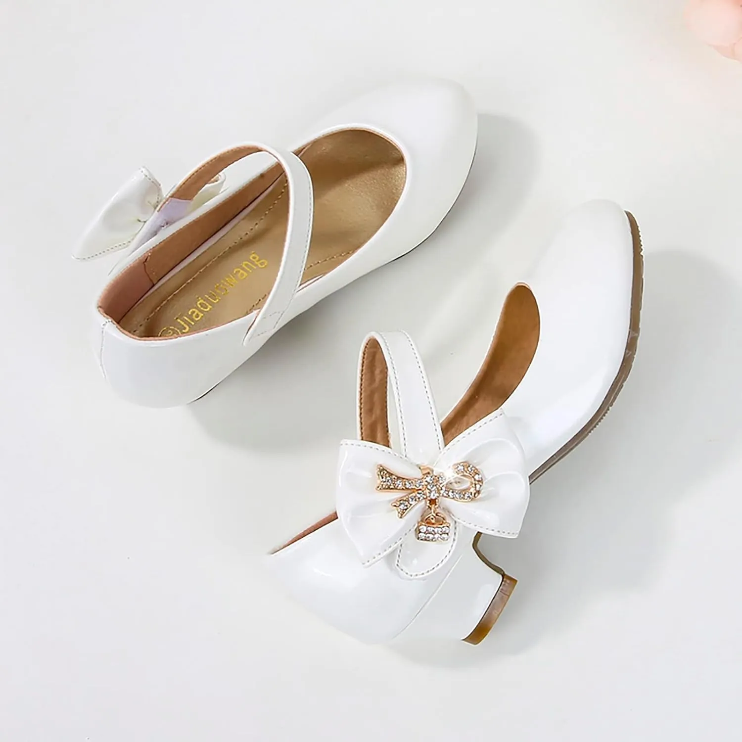 Girls Patent Leather Dress Shoes Low Heels Toddler Mary Jane Shoes Flower Girl Shoes for Little Girls Dress Shoes