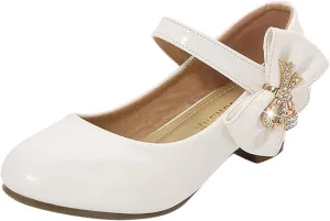 Girls Patent Leather Dress Shoes Low Heels Toddler Mary Jane Shoes Flower Girl Shoes for Little Girls Dress Shoes