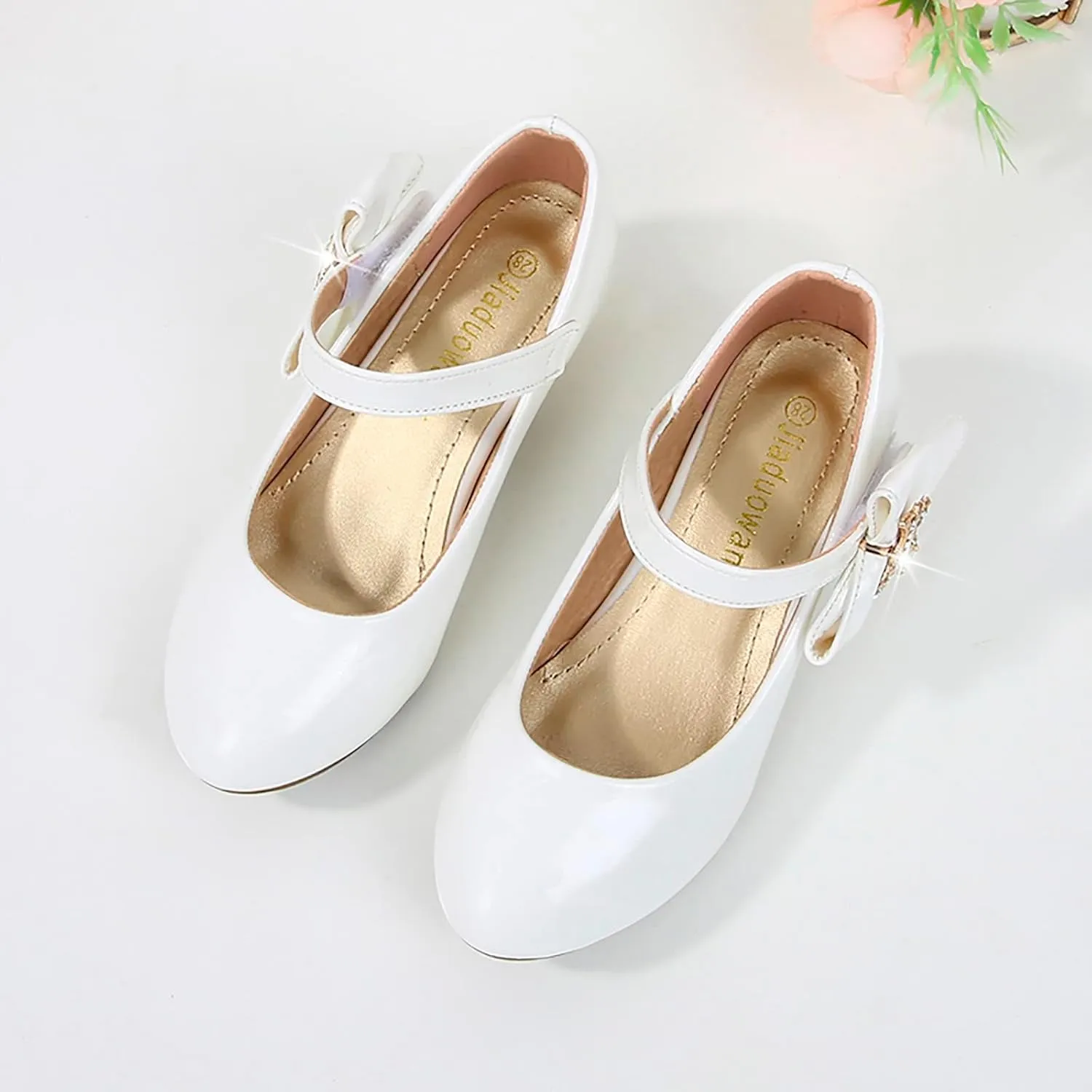 Girls Patent Leather Dress Shoes Low Heels Toddler Mary Jane Shoes Flower Girl Shoes for Little Girls Dress Shoes