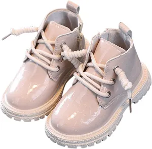 Girls Riding Boots Fashion All Seasons Children Boots For Boys And Girls Ankle Boots Water Proof PU Leather Fall Boots