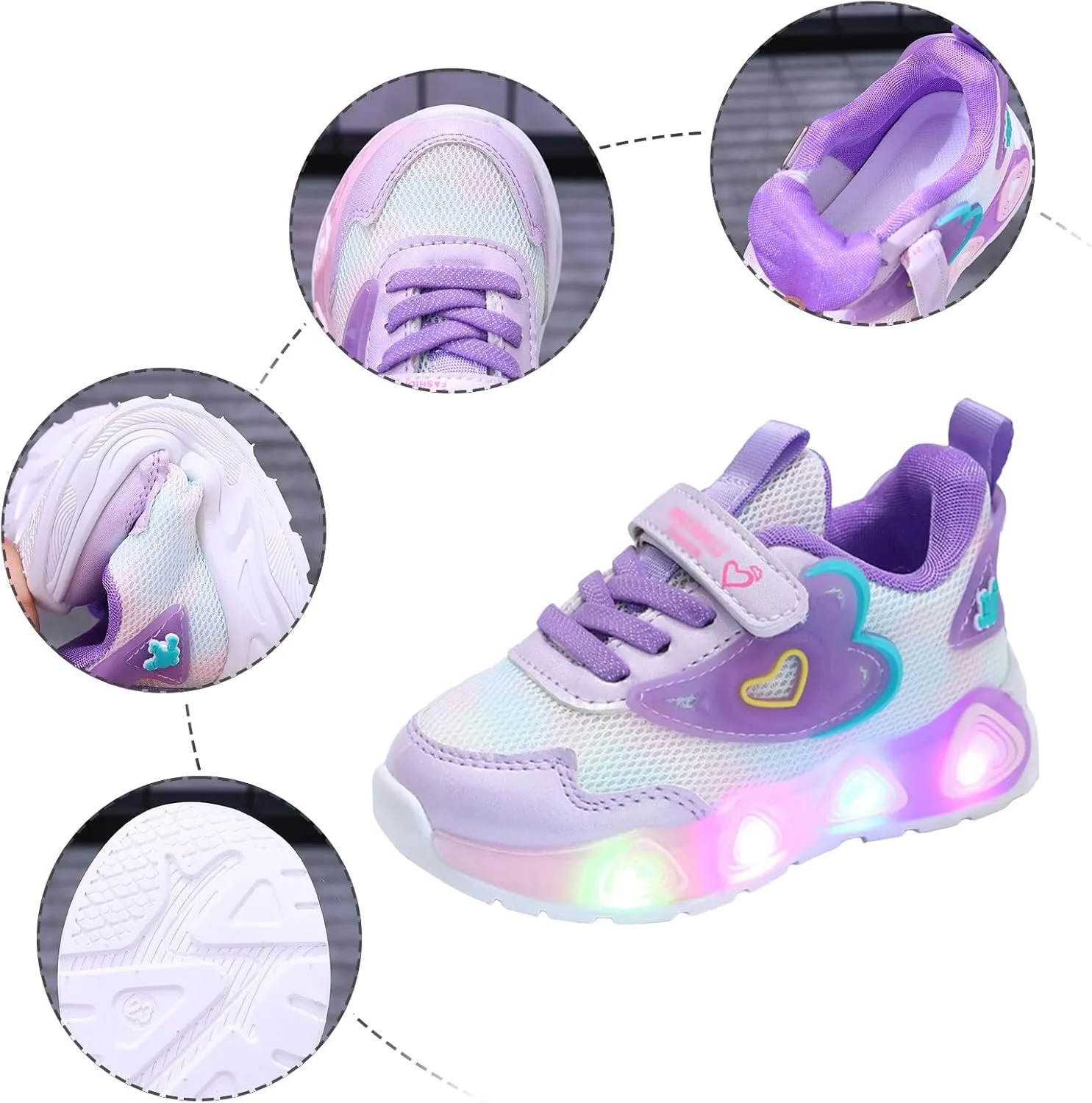 Girls Sneakers, Fashion Athletic Running Sports Sneakers, Kids Cute Princess Lace Up Walking Shoes