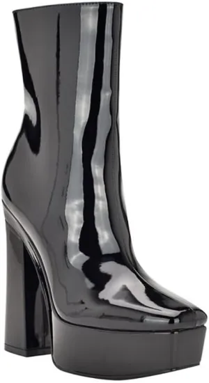 GUESS Womens Byra Zipper Square Toe Block Heels