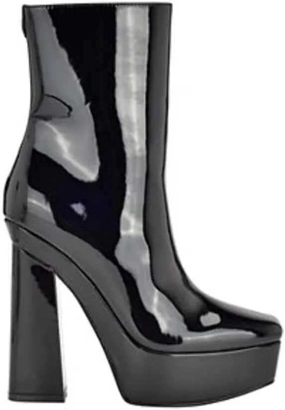 GUESS Womens Byra Zipper Square Toe Block Heels