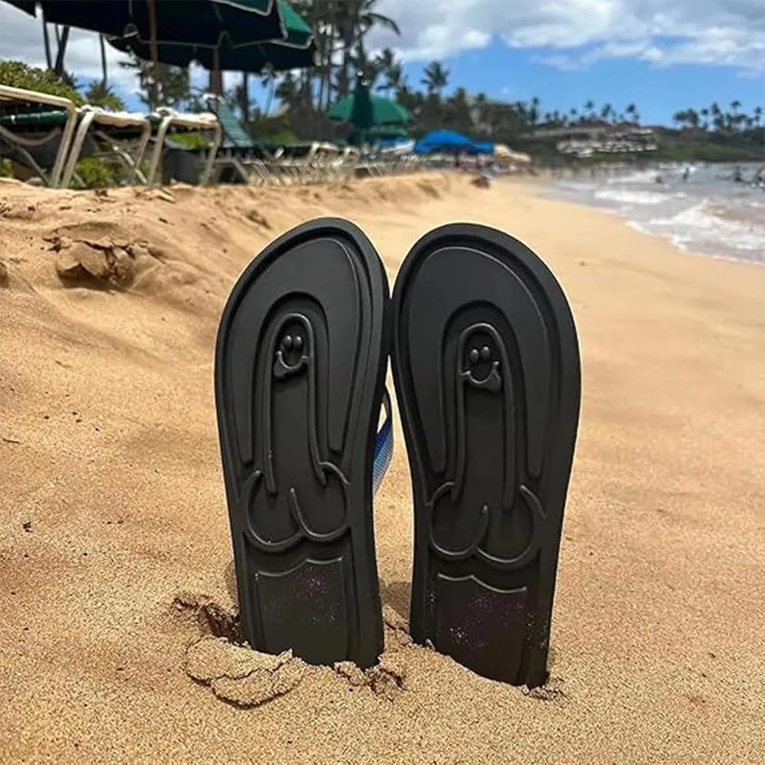 Hidden Shaped Flops, Hidden Pencil Flip Flops Funny Print Flip Flops for Women Men, Spoof Beach Flip Flop