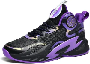 High-Top Boys Basketball Shoes Cushioned Sneakers with Breathable Support for Youth Sports Training