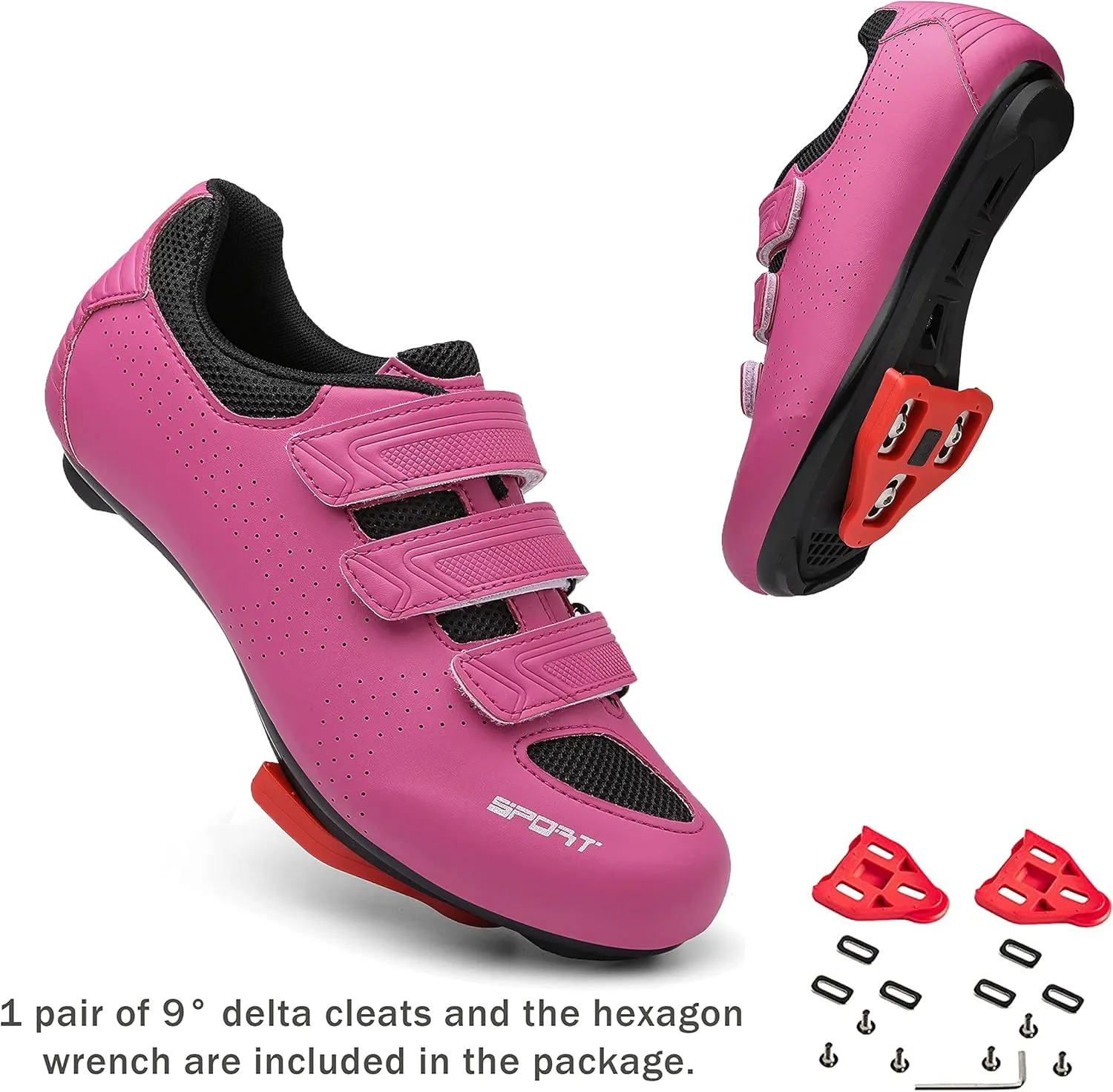 Honosuker Women's Men's Cycling Shoes Compatible with Peloton Delta SPD Spin Road Bike Bicycle Shoes