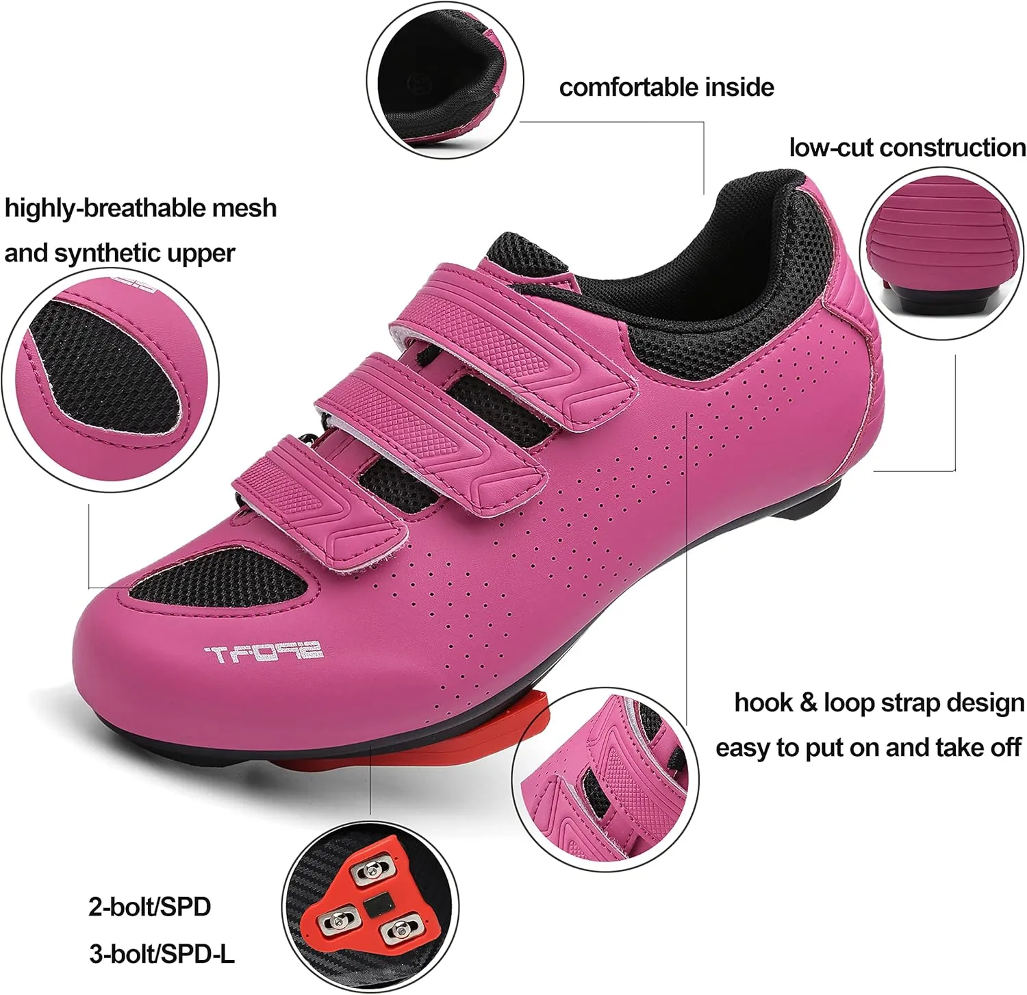 Honosuker Women's Men's Cycling Shoes Compatible with Peloton Delta SPD Spin Road Bike Bicycle Shoes