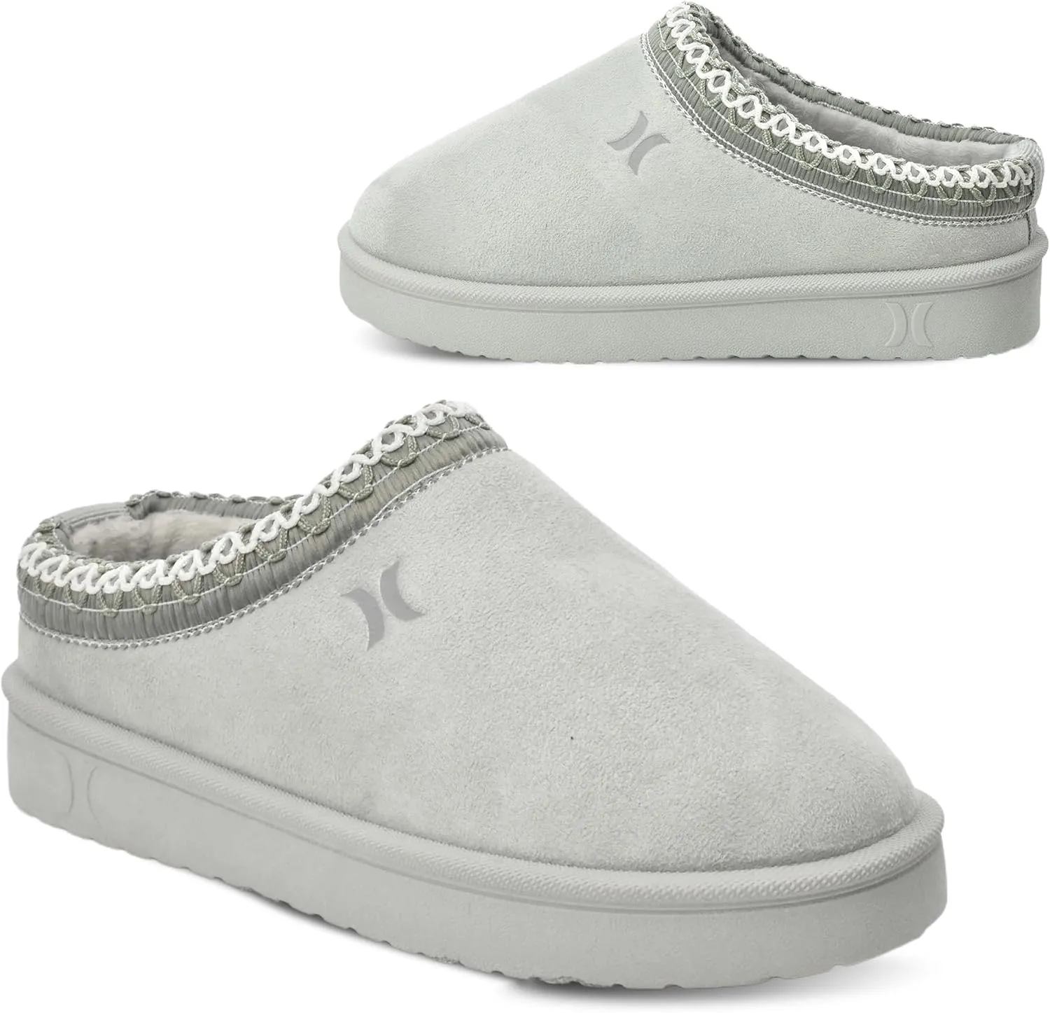 Hurley Kids Modi Slippers - Indoor and Outdoor Slip-On Shoes for Boys and Girls, Durable Clogs With Faux Fur Fleece Lining - Warm Winter House Slippers