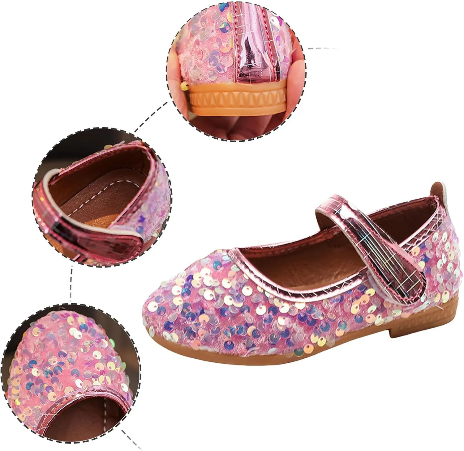 IWIHMIV Girls Soft Soled Flat Ballet Shoes Comfortable Non Slip Mary Jane Walking Party Dress Shoes for Toddler