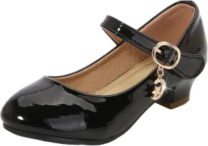 IWIHMIV Little Girls Mary Jane Shoes with Low Heel Comfortable Princess Dress Shoes for Wedding School Party