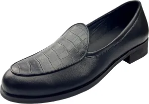 Justar Men's Leather Dress Shoes Slip-On Penny Loafers Belgian Formal Flats