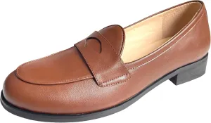 Justar Men's Leather Dress Shoes Slip-On Penny Loafers Belgian Formal Flats