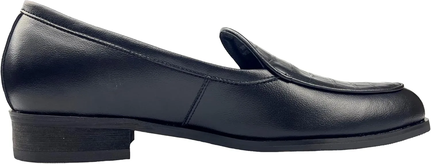 Justar Men's Leather Dress Shoes Slip-On Penny Loafers Belgian Formal Flats