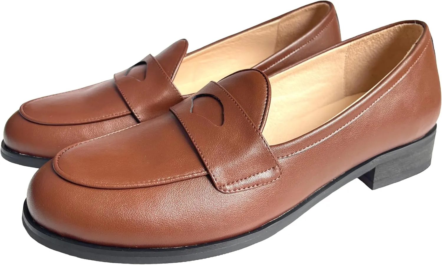 Justar Men's Leather Dress Shoes Slip-On Penny Loafers Belgian Formal Flats