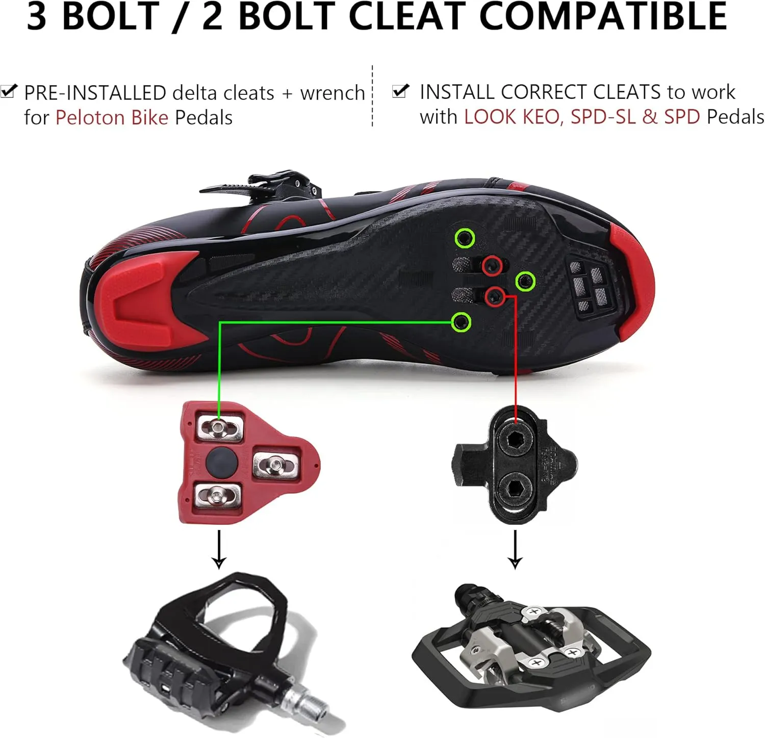 KESCOO Mens Womens Cycling Shoes Compatible with Peloton Bike Shoes and Delta Cleats Pre-Installed, Clip in Road Bike Riding Racing Biking Shoes Perfect for Indoor Outdoor
