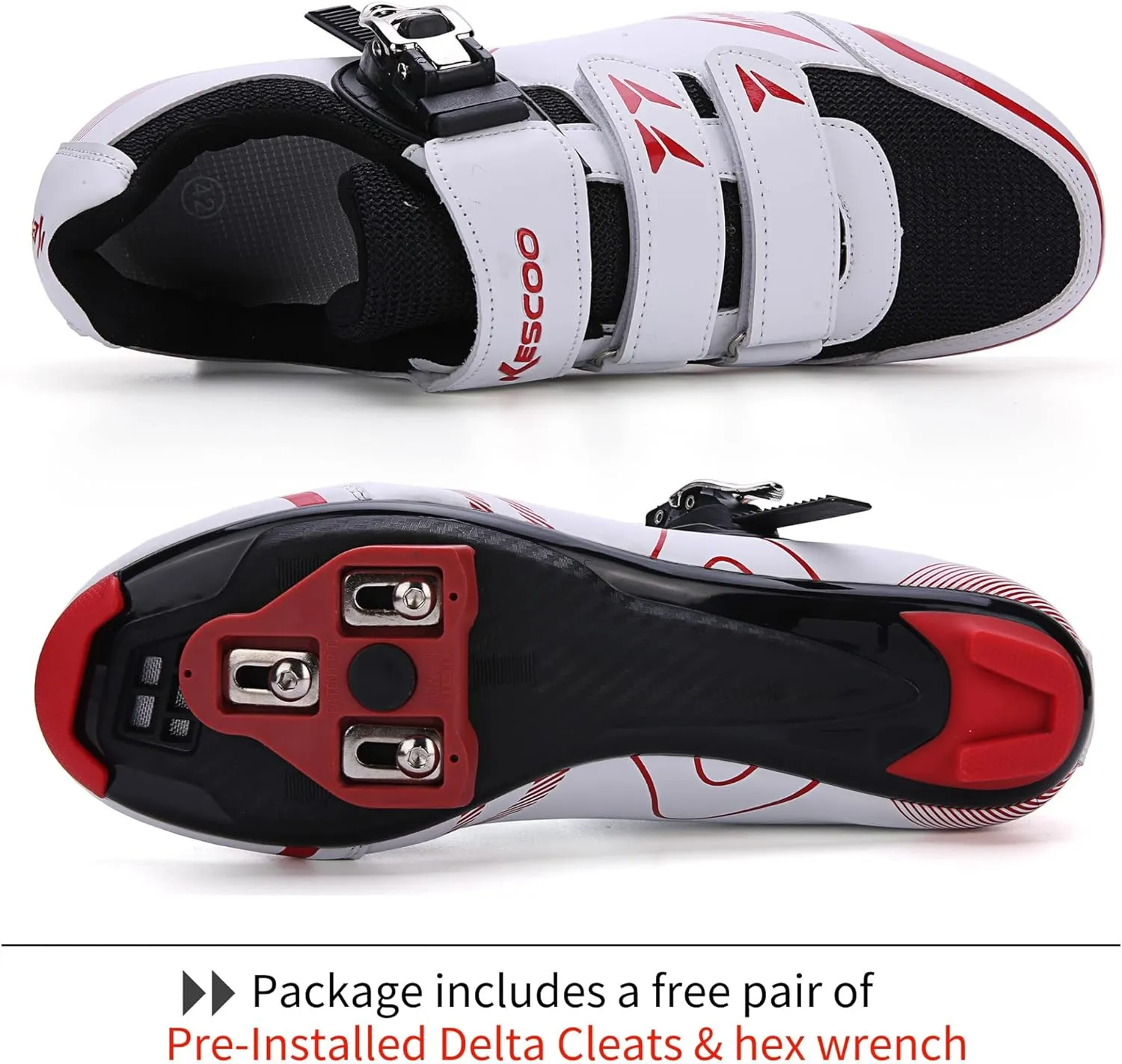 KESCOO Mens Womens Cycling Shoes Compatible with Peloton Bike Shoes and Delta Cleats Pre-Installed, Clip in Road Bike Riding Racing Biking Shoes Perfect for Indoor Outdoor
