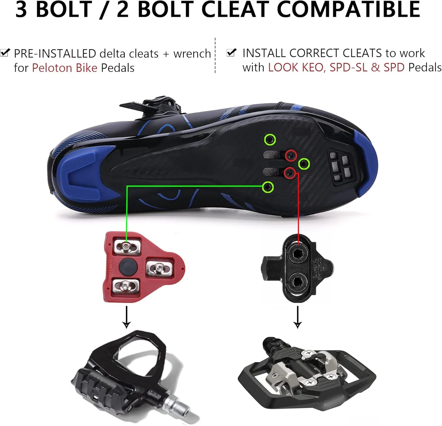 KESCOO Mens Womens Cycling Shoes Compatible with Peloton Bike Shoes and Delta Cleats Pre-Installed, Clip in Road Bike Riding Racing Biking Shoes Perfect for Indoor Outdoor