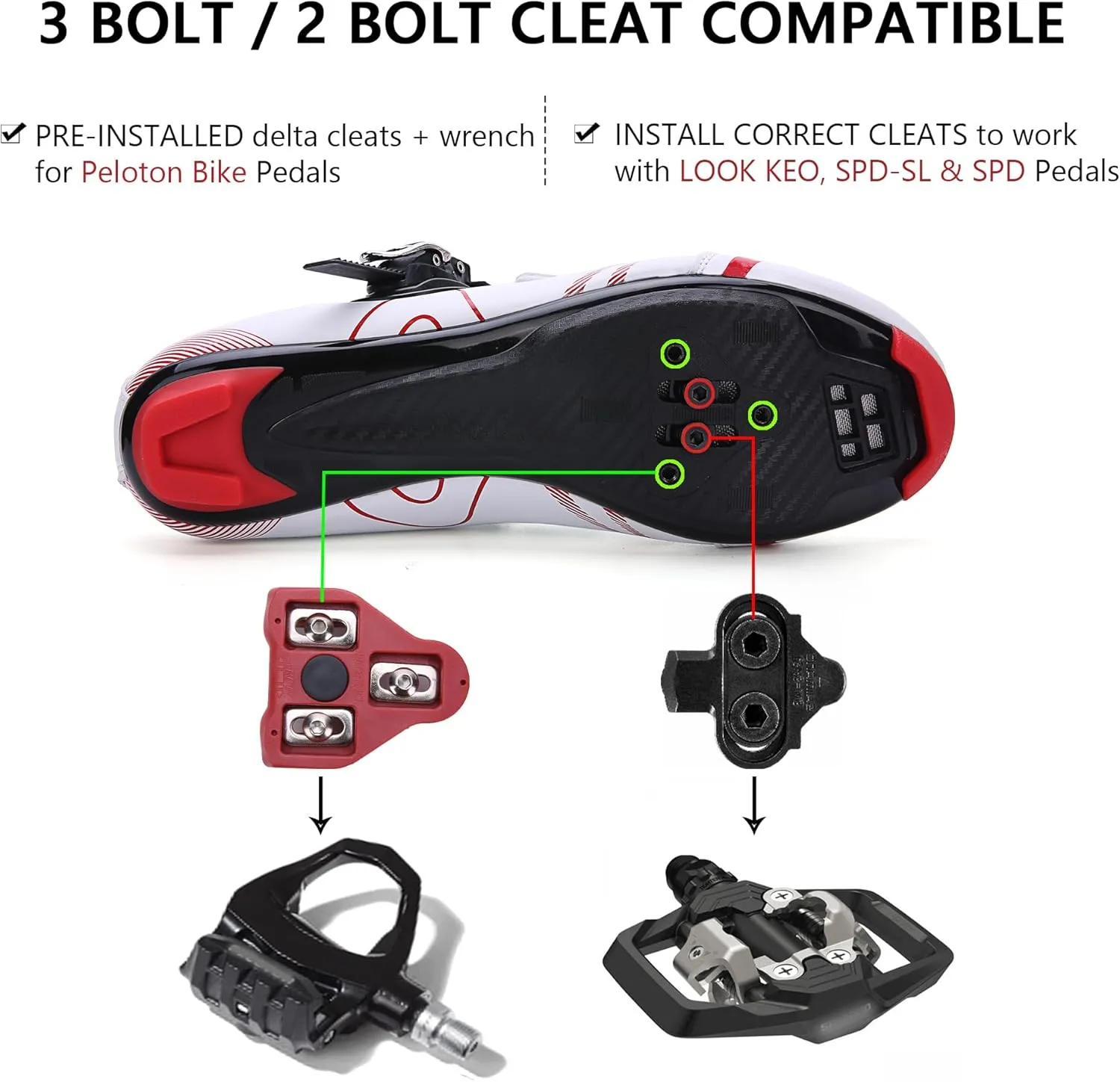 KESCOO Mens Womens Cycling Shoes Compatible with Peloton Bike Shoes and Delta Cleats Pre-Installed, Clip in Road Bike Riding Racing Biking Shoes Perfect for Indoor Outdoor