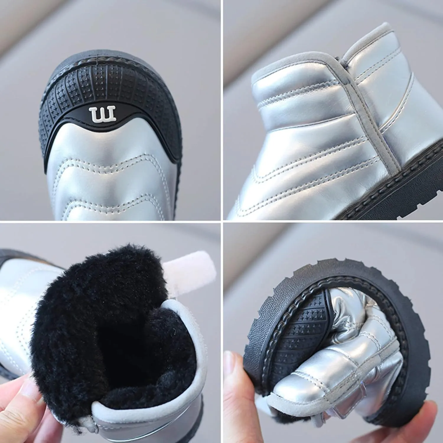 Kids Ankle Boots Baby Shoes Toddler Boots Fashion Soft Bottom Toddler Shoes Plus Velvet Thick Non Slip Walking Boot