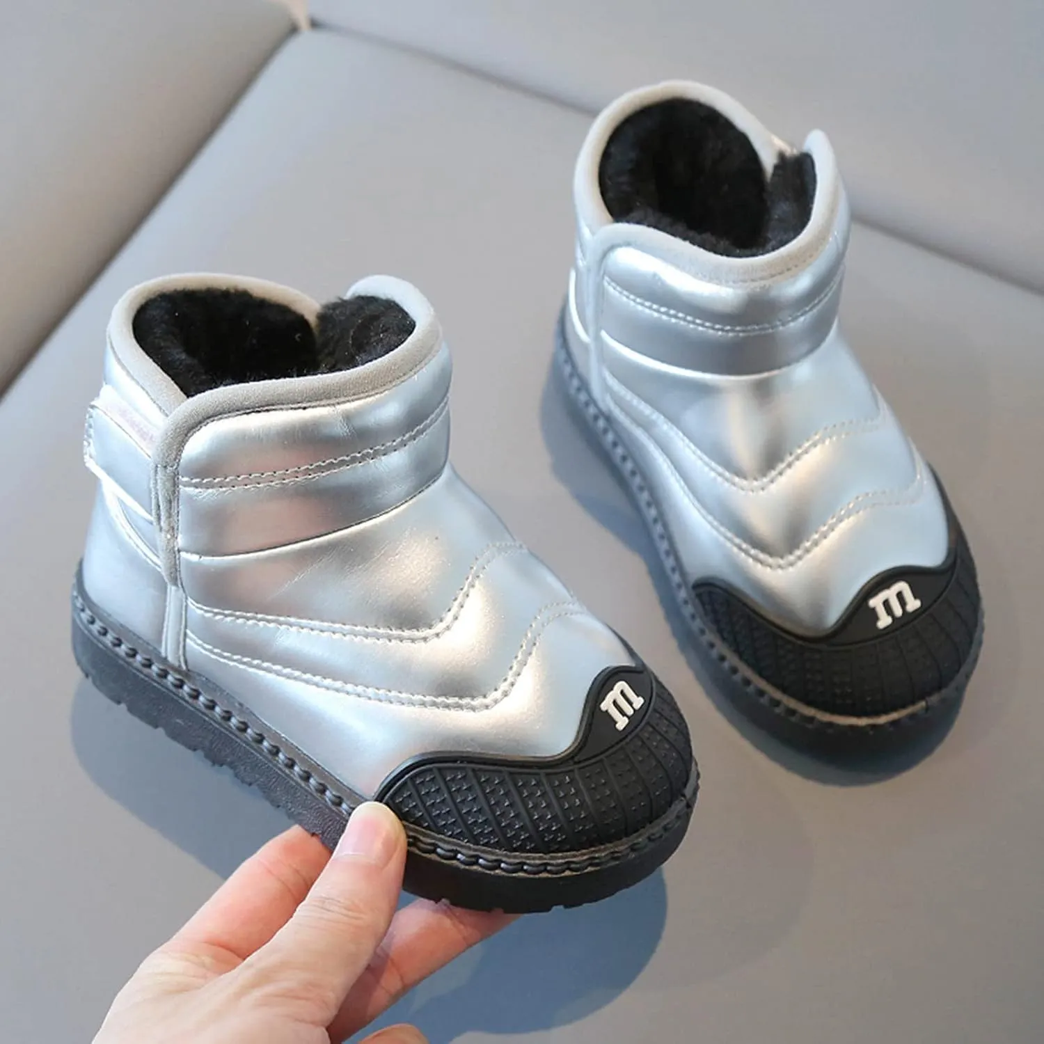 Kids Ankle Boots Baby Shoes Toddler Boots Fashion Soft Bottom Toddler Shoes Plus Velvet Thick Non Slip Walking Boot