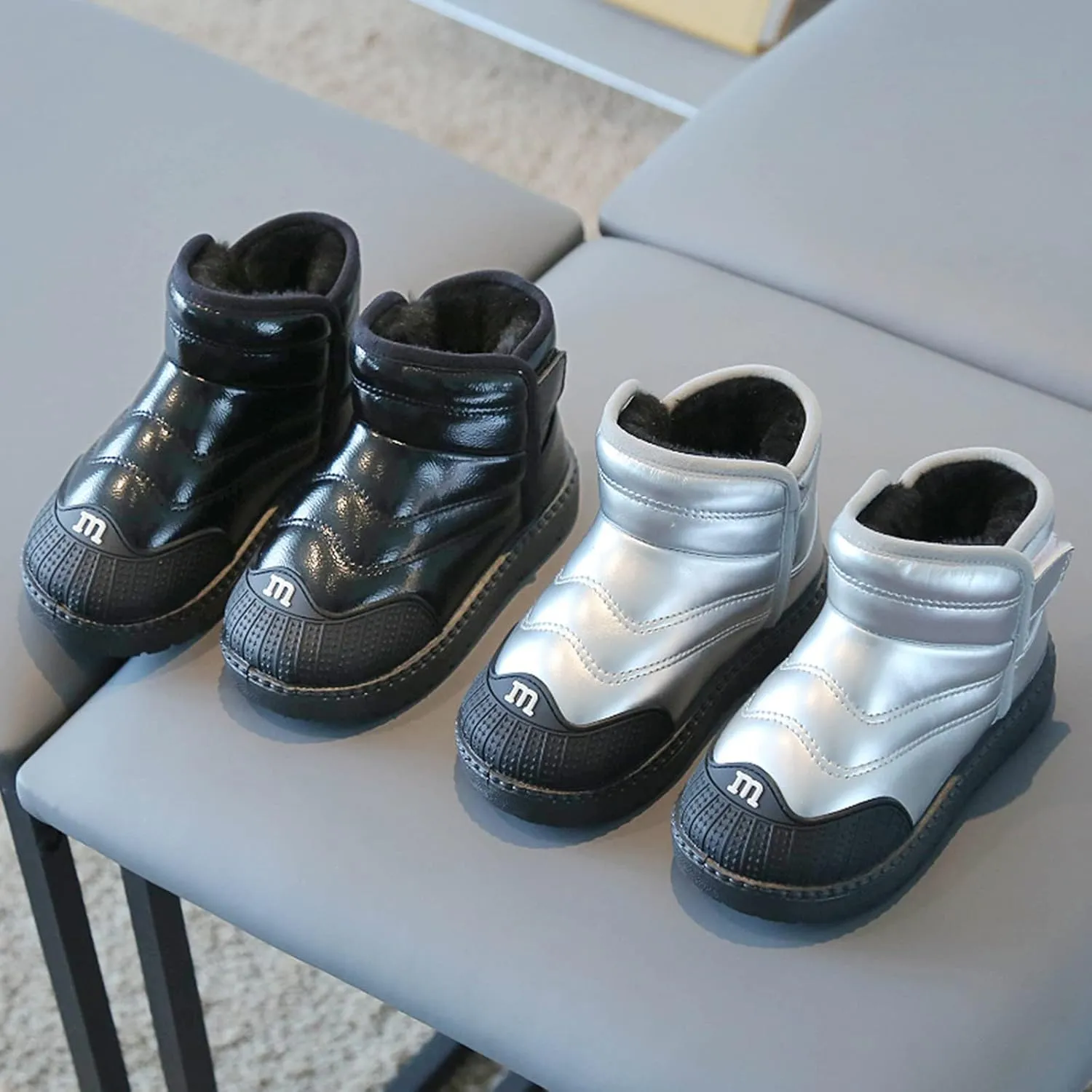 Kids Ankle Boots Baby Shoes Toddler Boots Fashion Soft Bottom Toddler Shoes Plus Velvet Thick Non Slip Walking Boot