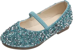 Kids Baby Princess Glitter Shoes Children Girls Dance Leather Shoes Sequined Soft Bottom Wedding Dress Flat Shoes