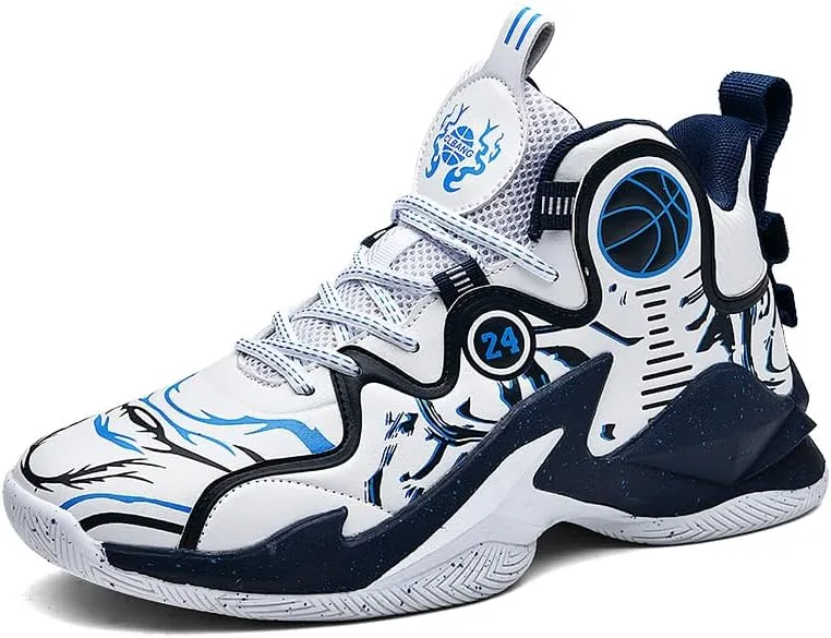 Kids Basketball Shoes, Running Walking Shoes Breathable Comfortable Boys Sneakers for Little/Big Kids