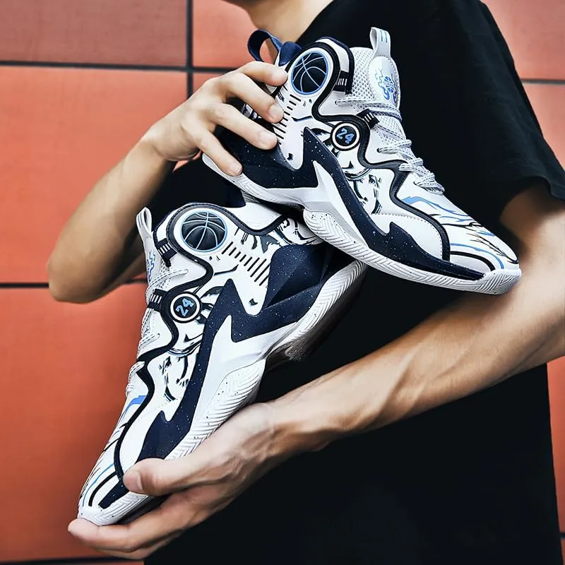 Kids Basketball Shoes, Running Walking Shoes Breathable Comfortable Boys Sneakers for Little/Big Kids