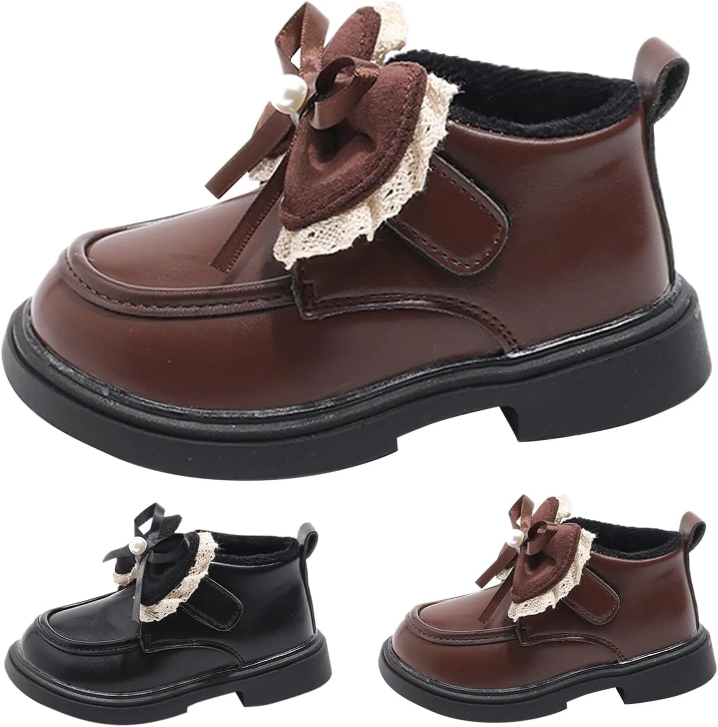 Kids Girls Ankle Bootie Girls Spring Autumn Winter Plus Velvet Warm Short Boots Soft Bottom Non Classic Hiking Boots