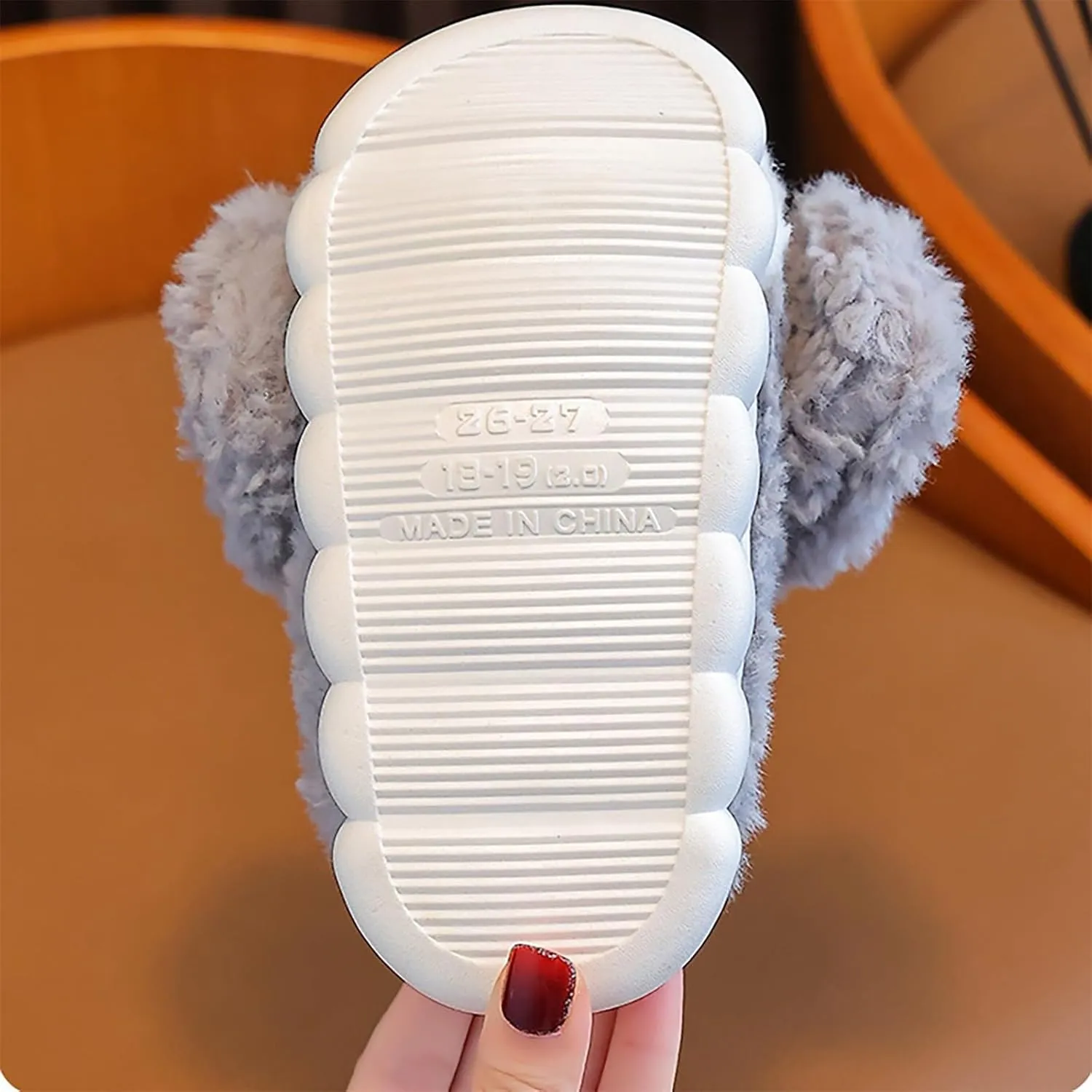 Kids Puppy Slippers Boys Girls Plush Non-Slip House Slippers Cute Cartoon Soft Wool Slip-On Shoes Indoor Wear