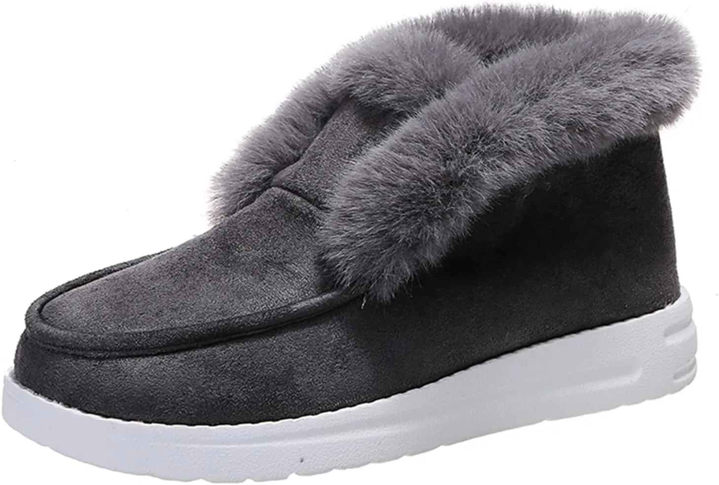 Ladmiple Women's Snow Boots With Heels Women's Winter Snow Boots Classic Faux Fur Lined Slip On Ankle Boots Fashion Casual Warm Outdoor Comfortable Walking Shoes
