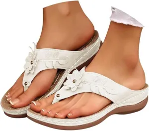 Lausiuoe Orthopedic Sandals For Women 2025 Comfortable Dressy Orthotic Thong Flip Flops Casual Summer Arch Support Slides