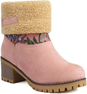 Lausiuoe Snow Boots For Women Wide Width Mid Calf Warm Winter Boots Casual Fashion Trendy Slip On Fur Lined Fuzzy Shoes