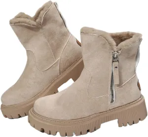 Lausiuoe Winter Dress Boots For Women 2024 Snow Boots Warm Fur Lining Comfortable Fuzzy Fashion Loafers Shoes Ankle Booties