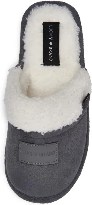Lucky Brand Boy's Fleece Clog Micro Suede Tab Slippers  Warm and Comfortable Indoor Footwear