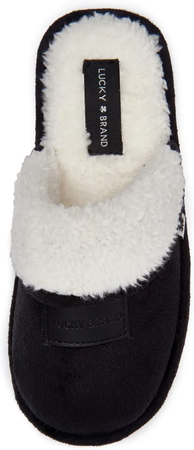 Lucky Brand Boy's Fleece Clog Micro Suede Tab Slippers  Warm and Comfortable Indoor Footwear
