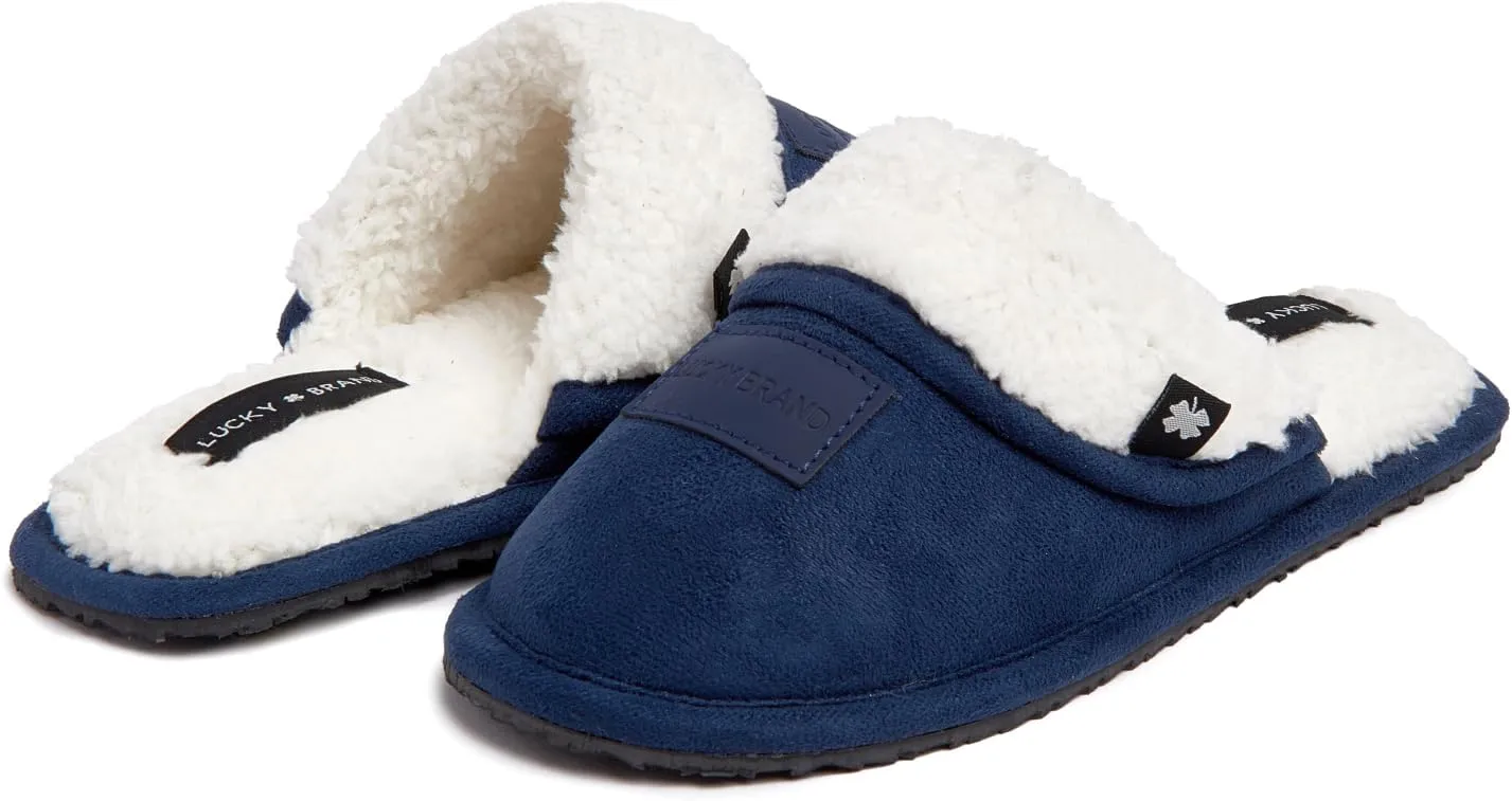 Lucky Brand Boy's Fleece Clog Micro Suede Tab Slippers  Warm and Comfortable Indoor Footwear