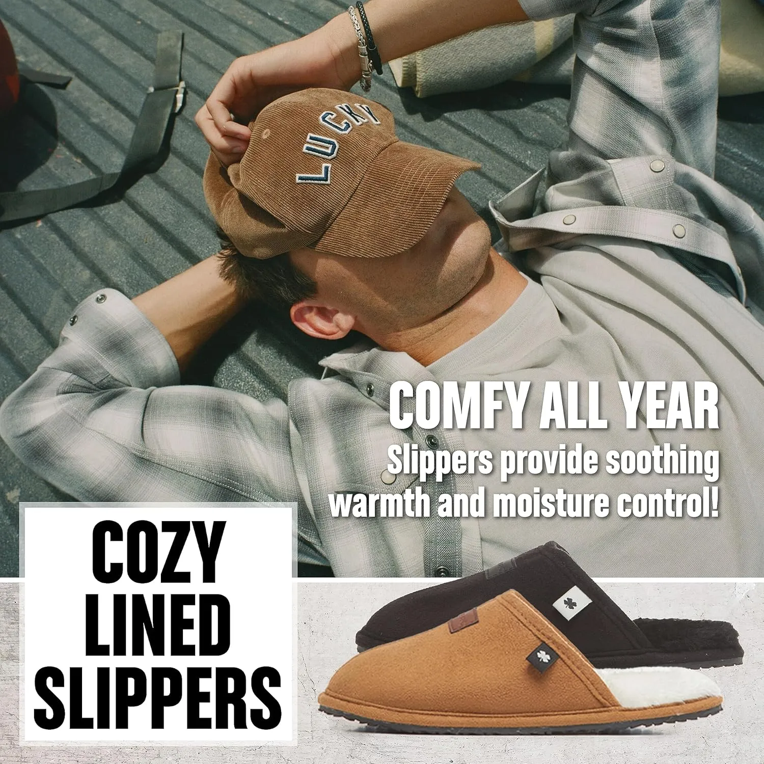 Lucky Brand Boy's Fleece Clog Micro Suede Tab Slippers  Warm and Comfortable Indoor Footwear