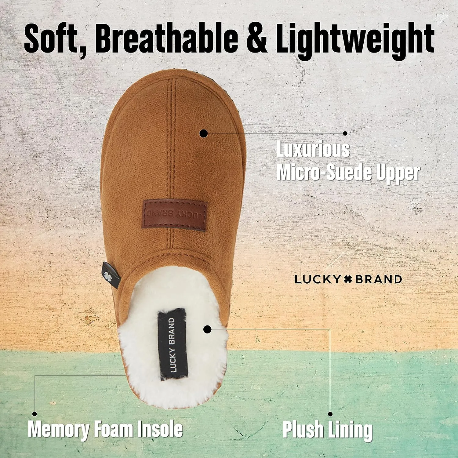 Lucky Brand Boy's Fleece Clog Micro Suede Tab Slippers  Warm and Comfortable Indoor Footwear