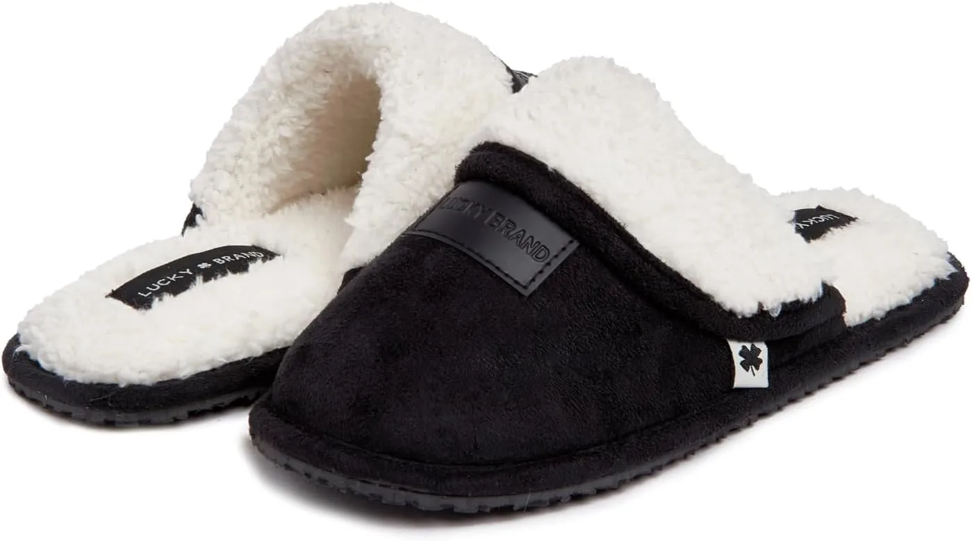 Lucky Brand Boy's Fleece Clog Micro Suede Tab Slippers  Warm and Comfortable Indoor Footwear