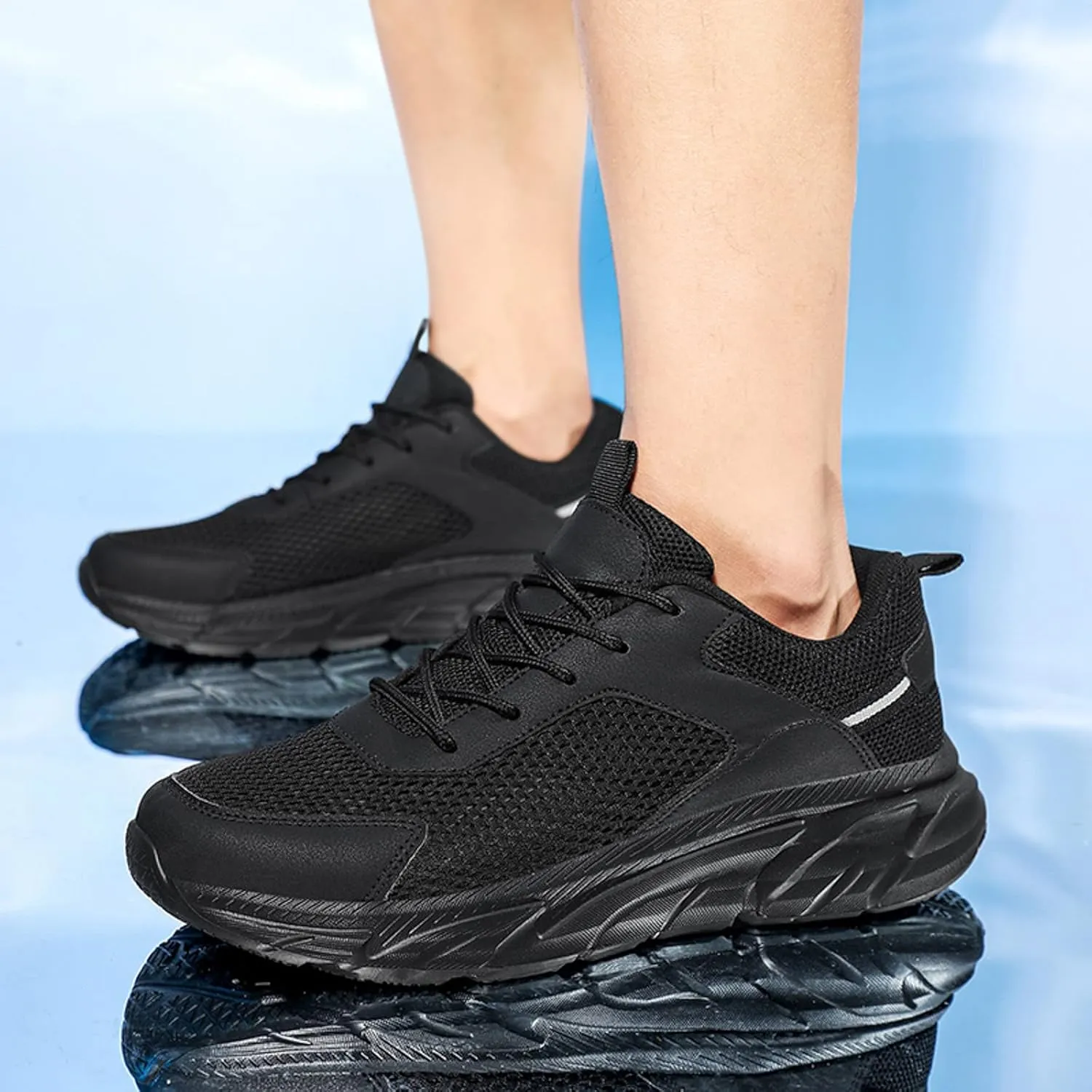 Men Sports Shoes Fashionable and Simple Solid Color New Pattern Summer Mesh Breathable and Mens Sneaker Boot Hiking