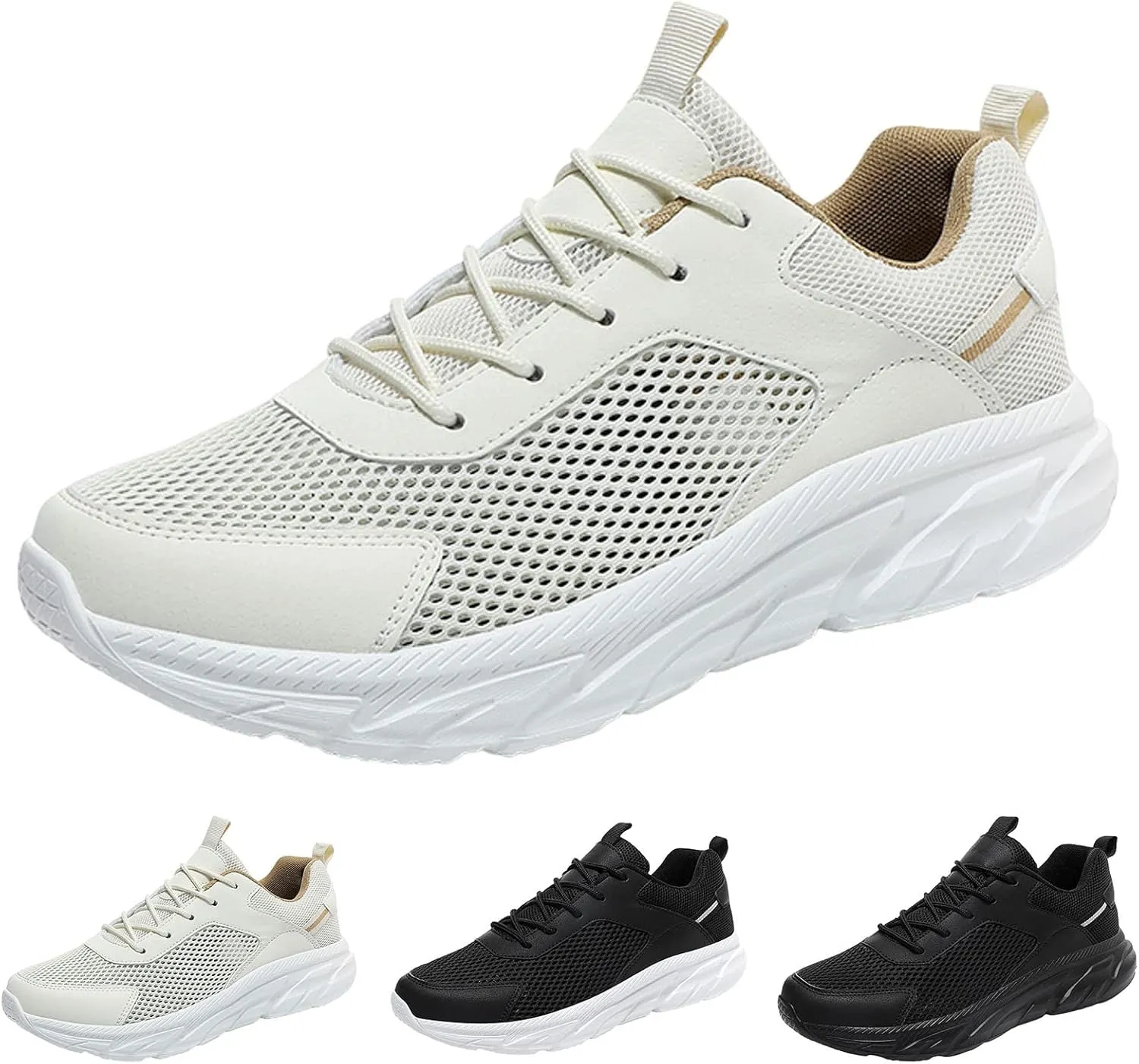 Men Sports Shoes Fashionable and Simple Solid Color New Pattern Summer Mesh Breathable and Mens Sneaker Boot Hiking