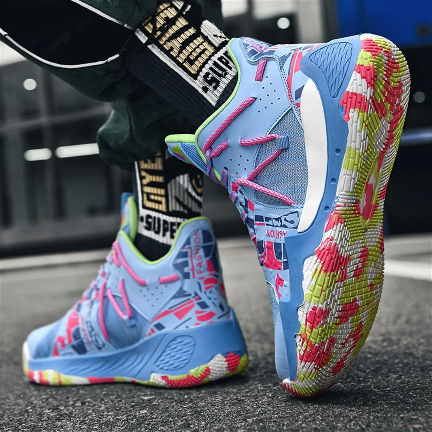 Mens Basketball Shoes Breathable Running Shoes Non Slip Outdoor Youth Fashion Sneakers Sport Trainer Tennis Shoes