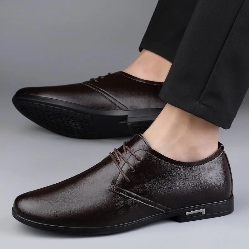 Men's Classic Lace-up Oxfords Shoes Vintage Derby Shoes Mens Patent Leather Formal Business Dress Shoes