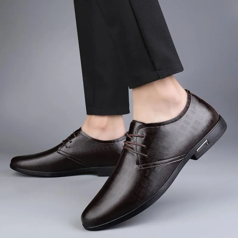 Men's Classic Lace-up Oxfords Shoes Vintage Derby Shoes Mens Patent Leather Formal Business Dress Shoes
